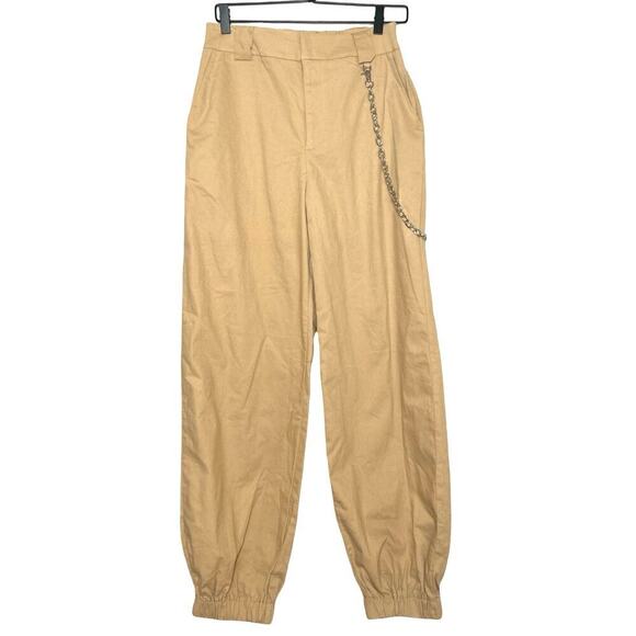 Better Be Women’s High Rise Baggy Joggers With Chain Khaki Tan Size Medium - Picture 2 of 8